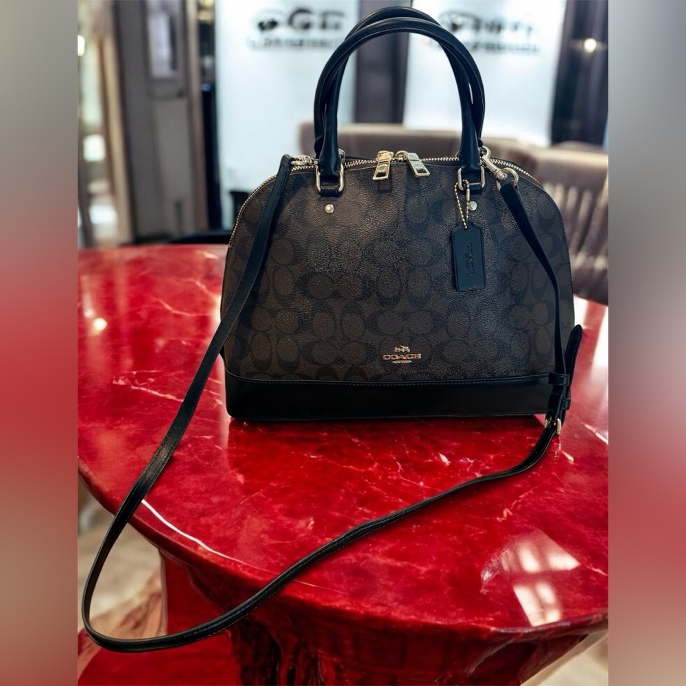 COACH Signature Sierra Satchel. Brown/Black | Gold Hardware | Crossbody NWOT